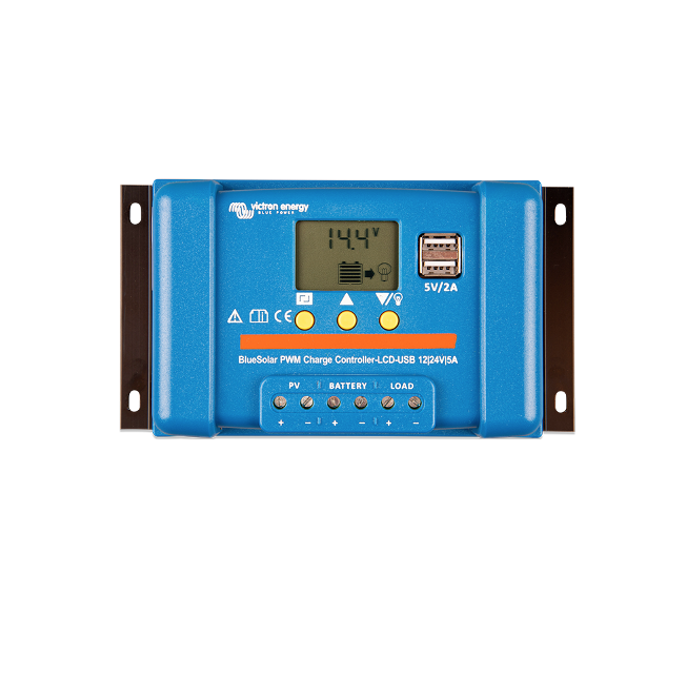 Regolatore di carica BlueSolar 5A PWM LCD&USB 12/24V Victron Energy Regolatore di carica BlueSolar 5A PWM LCD&USB 12/24V Victron Energy