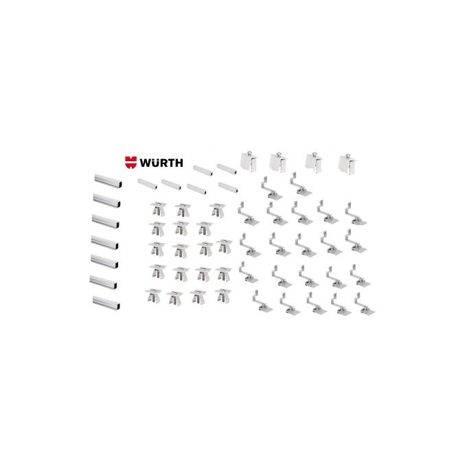Kit Montaggio Completo Tetto Inclinato 10 Moduli WURTH staffe regolabili Kit Montaggio Completo Tetto Inclinato 10 Moduli WURTH staffe regolabili