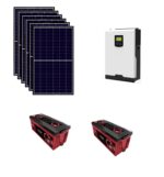 Kit Solare Isola 2,7KWp Inverter 220V 3Kw 24V regolatore mppt batteria 400Ah ZENITH Pannelli 445W TRINA SOLAR Monocristallini