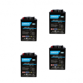 Banco Batteria gel 440Ah 12V LUMINOR LDCG6-220 x uso Fotovoltaico ciclica