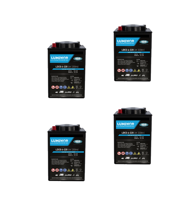 Banco Batteria gel 440Ah 12V LUMINOR LDCG6-220 x uso Fotovoltaico ciclica Banco Batteria gel 440Ah 12V LUMINOR LDCG6-220 x uso Fotovoltaico ciclica