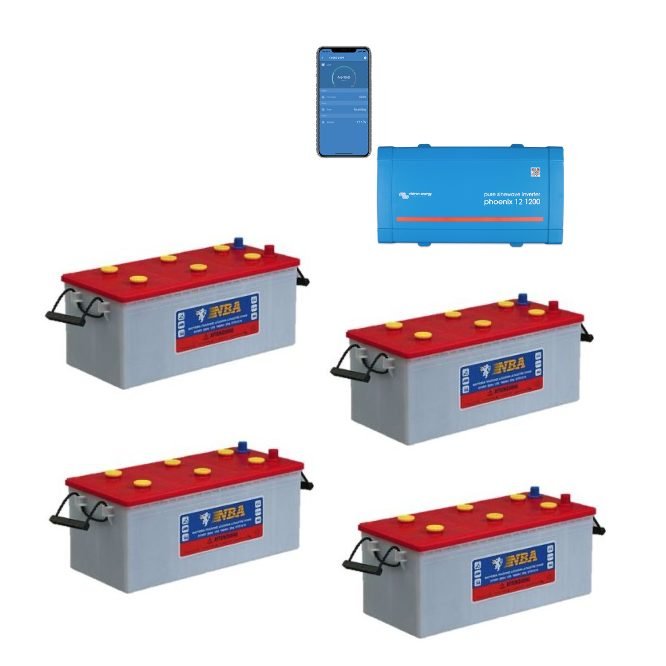 Kit Inverter Victron Energy Phoenix VE.Direct 12V 1000W onda pura 12/1200 Batterie 800Ah Nba Kit Inverter Victron Energy Phoenix VE.Direct 12V 1000W onda pura 12/1200 Batterie 800Ah Nba