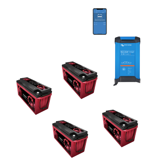 Kit Caricabatterie Victron Energy Blue Smart IP22 12V 30A 1 uscita + batterie Zenith 12V 640Ah Kit Caricabatterie Victron Energy Blue Smart IP22 12V 30A 1 uscita + batterie Zenith 12V 640Ah
