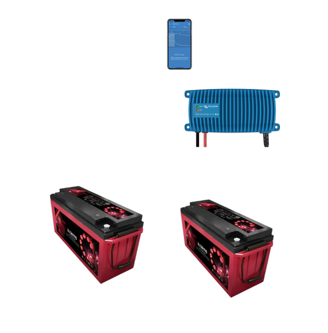 Kit Caricabatterie Victron energy Blue Smart IP67 12V 13A 1 uscita BPC121313006 Batteria Agm Zenith 400Ah Kit Caricabatterie Victron energy Blue Smart IP67 12V 13A 1 uscita BPC121313006 Batteria Agm Zenith 400Ah