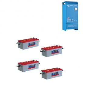 Kit 24V Caricabatterie Caricatore Centaur 30A 24/30 3 uscite Victron Energy CCH024030000 + Batterie NBA 400Ah