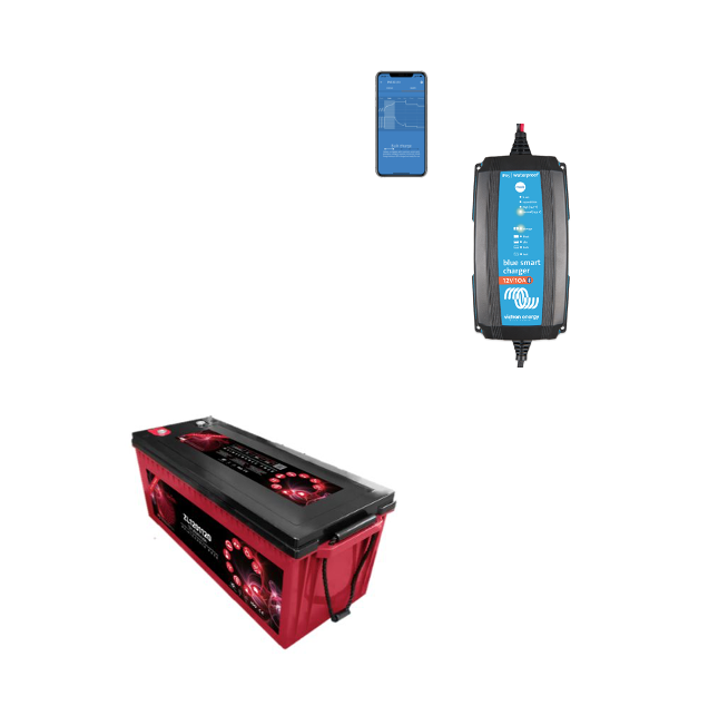Kit Caricabatterie Victron energy Blue Smart IP65 12V 15A IP65 BPC121531064R Batteria Agm 200Ah zenith Kit Caricabatterie Victron energy Blue Smart IP65 12V 15A IP65 BPC121531064R Batteria Agm 200Ah zenith