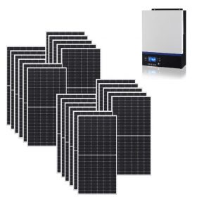 Kit Ibrido 8Kwp Inverter 7,2Kw pannelli 450Wp monocristallini Full Black HALF CELL