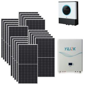 Kit Isola Ibrido 9,9Kwp Pannello Solare Q.TRON S-G3R.12+/BFG 450Wp Monocristallino di gamma Inverter 11Kwh con regolatore  + Batteria litio 7,2Kwh