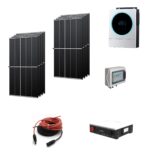 Kit Autoconsumo 3,6Kwp Pannello Solare TRINA 450Wp Monocristallino Inverter 5,6Kwh con regolatore  + Batteria litio 4,8Kwh + cavi + quadro di campo