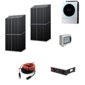 Kit Autoconsumo 3,6Kwp Pannello Solare TRINA 450Wp Monocristallino Inverter 5,6Kwh con regolatore  + Batteria litio 4,8Kwh + cavi + quadro di campo