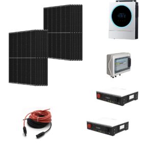 Kit Autoconsumo 6,1Kwp Pannello Solare TRINA 510Wp Monocristallino Inverter 6Kwh con regolatore  + Batteria litio 10Kwh + cavi + quadro di campo