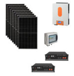 Kit Off grid autoconsumo 4Kwp Pannello Solare Made in Italy 465Wp Monocristallino di gamma Inverter 6Kwh con regolatore + Batteria litio Pylontech us5000 10KWh + QUADRO