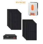 Kit Off grid autoconsumo 3Kwp Pannello Solare Eurener 400Wp Monocristallino Inverter 6Kwh con regolatore + Batteria litio Pylontech us5000 5KWh