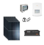 KIT Ibrido Solare 3Kwp Moduli LONGI 500Wp Inverter SOLIS MONOFASE + batteria Pylontech 5KWh Litio CEI021 + QUADRO + staffe tetto