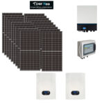 Kit Off grid autoconsumo 7,6Kwp Pannello Solare Jinko Tiger NEO 425Wp Monocristallino Inverter 5Kwh regolatore 2 ingressi + Batteria litio 150Ah 14,4Kwh