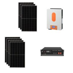 3Kwp Completo Staffe Pannello Solare Trina Solar 420Wp Monocristallino Inverter 6Kwh con regolatore + Batteria litio Pylontech us5000 5KWh