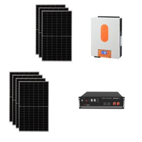 3Kwp Completo Staffe Pannello Solare Trina Solar 420Wp Monocristallino Inverter 6Kwh con regolatore + Batteria litio Pylontech us5000 5KWh