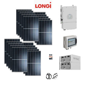 Kit OFF/ON GRID CEI021 Autoconsumo 6Kwp Pannello Solare LONGI 575Wp X6 EXPLORER Inverter 6Kwh DEYE con regolatore + Batteria litio 10Kwh