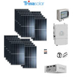 Kit OFF/ON GRID CEI021 Autoconsumo 7Kwp Pannello Solare TRINA SOLAR 440Wp X6 EXPLORER Inverter 6Kwh DEYE con regolatore + Batteria litio 9,6Kwh 200Ah