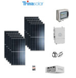 Kit OFF/ON GRID CEI021 Autoconsumo 3Kwp Pannello Solare TRINA SOLAR 440Wp X6 EXPLORER Inverter 3,6Kwh DEYE con regolatore + Batteria litio 5,2Kwh 100Ah