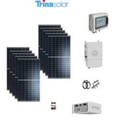 Kit OFF/ON GRID CEI021 Autoconsumo 3Kwp Pannello Solare TRINA SOLAR 440Wp X6 EXPLORER Inverter 3,6Kwh DEYE con regolatore + Batteria litio 5,2Kwh 100Ah