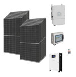 Kit OFF/ON GRID 7Kwp Pannello Solare Jinko 585Wp Monocristallino Inverter DEYE 6Kwh con regolatore CEI021 + Batteria litio 10,5Kwh
