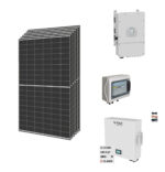 Kit OFF/ON GRID CEI021 Autoconsumo 3,6Kwp Pannello Solare TRINA SOLAR 435Wp Doppio Vetro Inverter 6Kwh DEYE con regolatore + Batteria litio 5,124Kwh 100Ah