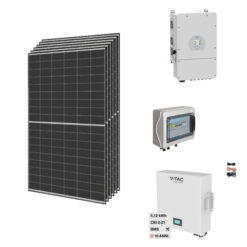 Kit OFF/ON GRID CEI021 Autoconsumo 3,6Kwp Pannello Solare TRINA SOLAR 435Wp Doppio Vetro Inverter 6Kwh DEYE con regolatore + Batteria litio 5,124Kwh 100Ah
