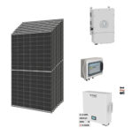 Kit OFF/ON GRID CEI021 Autoconsumo 5,2Kwp Pannello Solare TRINA SOLAR 435Wp Doppio Vetro Inverter 5Kwh DEYE con regolatore + Batteria litio 5,124Kwh 100Ah
