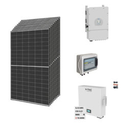 Kit OFF/ON GRID CEI021 Autoconsumo 5,2Kwp Pannello Solare TRINA SOLAR 435Wp Doppio Vetro Inverter 5Kwh DEYE con regolatore + Batteria litio 5,124Kwh 100Ah