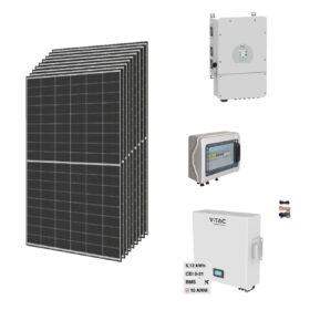 Kit OFF/ON GRID CEI021 Autoconsumo 5,2Kwp Pannello Solare TRINA SOLAR 435Wp Doppio Vetro Inverter 5Kwh DEYE con regolatore + Batteria litio 5,124Kwh 100Ah