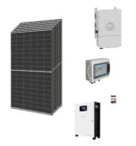 Kit OFF/ON GRID 3Kwp Pannello Solare Jinko 440Wp Monocristallino Inverter DEYE 3,6Kwh con regolatore CEI021 + Batteria litio 10,5Kwh