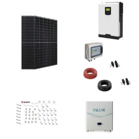 Kit 4,1KWp Off Grid Pannello Solare FUTURA SUN 410W Fotovoltaico Monocristallino Inverter Monofase 5KWh + batteria litio 7,2kwh + staffe Wùrth