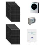 Kit 4,5KWp Off Grid Pannello Solare MUNCHEN SOLAR 375W Fotovoltaico Monocristallino Inverter Monofase 6KWh + batteria litio 7,2kwh