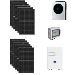 Kit 4,5KWp Off Grid Pannello Solare MUNCHEN SOLAR 375W Fotovoltaico Monocristallino Inverter Monofase 6KWh + batteria litio 7,2kwh