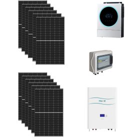 Kit 4,5KWp Off Grid Pannello Solare MUNCHEN SOLAR 375W Fotovoltaico Monocristallino Inverter Monofase 6KWh + batteria litio 7,2kwh