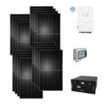 Kit OFF/ON GRID 9Kwp Autoconsumo MONOFASE Pannello Solare TONGWEI 495Wp Inverter 6Kwh SOLIS IP65 con regolatore + Batteria litio 10KWh