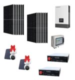 Kit Off grid autoconsumo 7Kwp Pannello Solare Tongwei 445Wp Monocristallino Inverter Luxpower 6Kwh con regolatore 8Kwp + Batteria litio Dyness 10Kwh