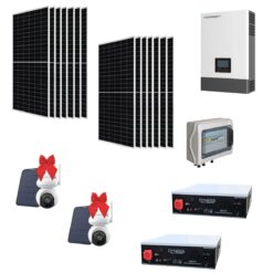 Kit Off grid autoconsumo 7Kwp Pannello Solare Tongwei 445Wp Monocristallino Inverter Luxpower 6Kwh con regolatore 8Kwp + Batteria litio Dyness 10Kwh