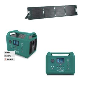 KIT Power Station Portatile 288Wh 300W + pannello solare 120Wp pieghevole top di gamma generatore corrente ricarica wireless