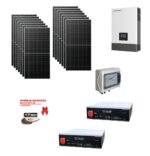Kit Off grid autoconsumo 8,1Kwp Pannello Solare LONGI 585Wp Monocristallino Inverter Luxpower 6Kwh con regolatore 8Kwp + Batteria litio Dyness 10Kwh + omaggio Bresaola Tomahawk
