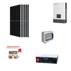 Kit Off grid autoconsumo 3,5Kwp Pannello Solare Tongwei 495Wp Inverter Luxpower 6Kwh con regolatore 8Kwp + Batteria litio Dyness 5Kwh +Wall Box DAZE 7,4kW + omaggio Bresaola