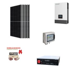 Kit Off grid autoconsumo 3,5Kwp Pannello Solare Tongwei 495Wp Inverter Luxpower 6Kwh con regolatore 8Kwp + Batteria litio Dyness 5Kwh +Wall Box DAZE 7,4kW + omaggio Bresaola