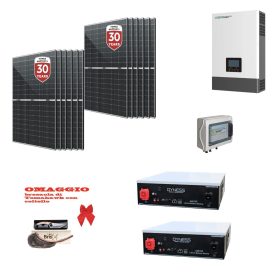 Kit Off grid autoconsumo 8Kwp Pannello Solare 440Wp Inverter Luxpower 6Kwh con regolatore 8Kwp + Batteria litio Dyness 10Kwh + omaggio Bresaola