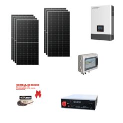 Kit Off grid autoconsumo 3Kwp Pannello Solare Tongwei 445Wp Monocristallino Inverter Luxpower 6Kwh con regolatore 8Kwp + Batteria litio Dyness 5Kwh + omaggio Bresaola Tomahawk