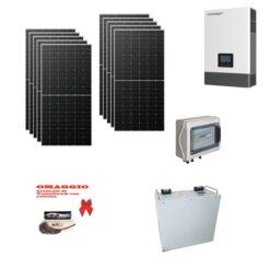 Kit Off grid autoconsumo 4,4Kwp Pannello Solare jinko NEO 445Wp Inverter Luxpower 6Kwh con regolatore 8Kwp + Batteria litio 5Kwh + omaggio Bresaola