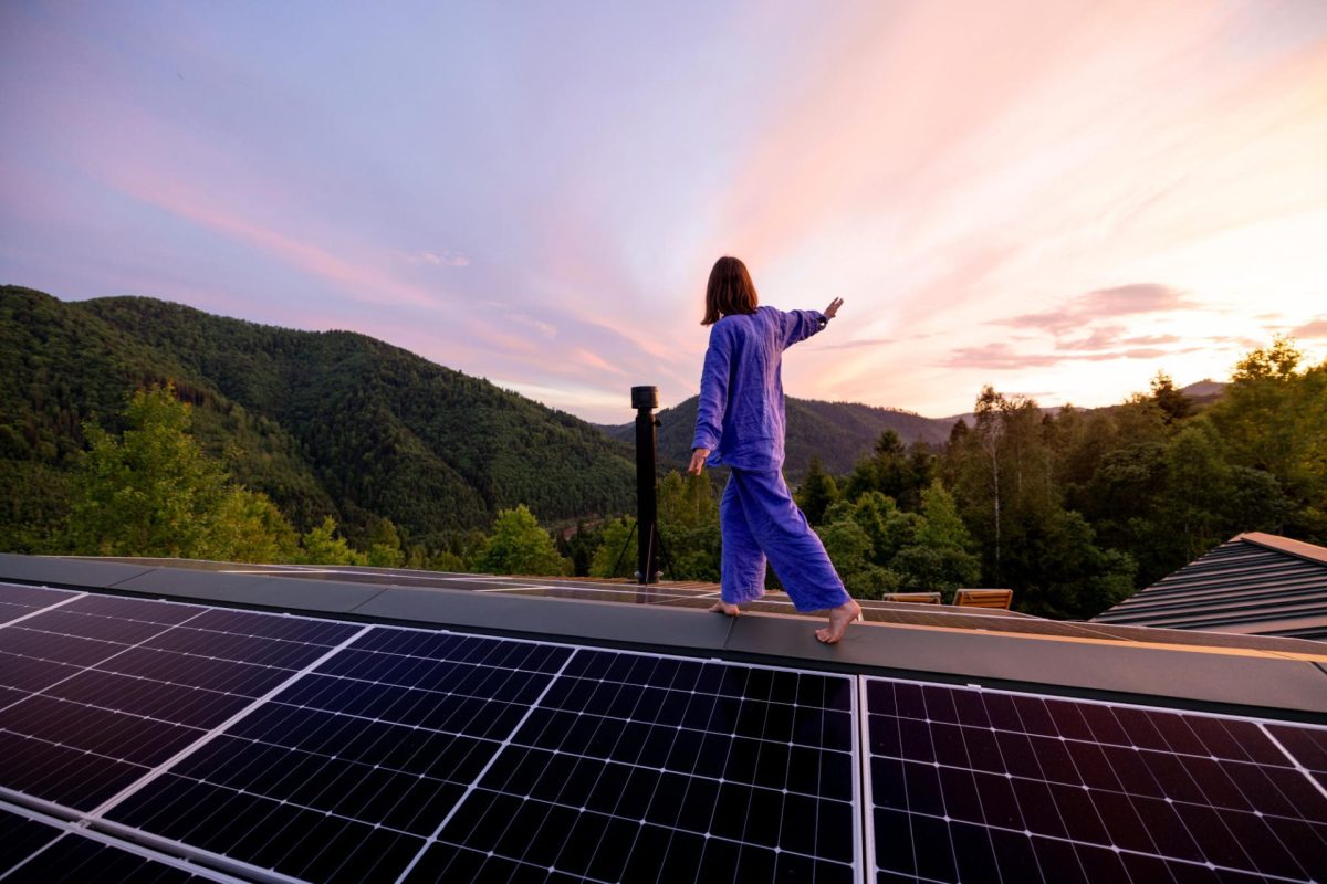 rooftop with solar panels on house in mountains 2024 07 25 00 49 53 utc