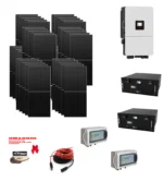 Kit Off/on Grid Trifase 20Kwp Pannello Solare Tongwei 500W Monocristallino BIFACCIALE + BATTERIE LITIO 20Kwh  400Ah  + Inverter 20KWh + OMAGGIO