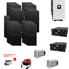Kit Off/on Grid Trifase 20Kwp Pannello Solare Tongwei 500W Monocristallino BIFACCIALE + BATTERIE LITIO 20Kwh  400Ah  + Inverter 20KWh + OMAGGIO