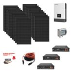Kit 9Kwp MONOFASE Autoconsumo Pannello Solare HYUNDAI 450WP HiT-H450CE-BF Monocristallino bifacciale Inverter 6Kwh con regolatore 2 MPPT luxpower SNA6000 + Batteria B4850 Dyness litio 7,2Kwh